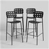 Yes 4 sgabelli da bar in acciaio e polipropilene Clover YES - Nero