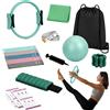Relaxdays Set Pilates Relaxdays, 13 pezzi, composto da: anello, palla, 6 elastici di resistenza, polsini pesanti, accessori per pilates da utilizzare a casa, colore verde