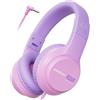Merkloos Cuffie per bambini, 74/85/94 dB, pieghevoli, suono stereo, con connettore jack da 3,5 mm, modello circumaurale, ideali per la scuola