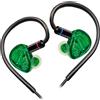 Merkloos Cuffie in-ear con cavo, colore verde, con connettore jack da 3,5 mm, con microfono, ideali per ascoltare musica e per le chiamate