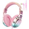 Merkloos Cuffie per bambini con limitazione del volume a 85/94 dB, con finitura metallica, cablate, adatte a bambini dai 3 anni in su, compatibili con iPad e tablet