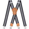 Dresime Bretelle da Uomo per pantaloni con 4 clip forti 4 cm di larghezza, per Uomini e Donne Grandi e alti Larghezza Regolabile di Elastiche e Forma a X Elastica