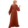 Generic Abito da donna musulmano tinta unita Abaya, lunghezza intera, vestibilità ampia, caftano musulmano con maniche lunghe, modesto abito islamico maxi da indossare tutti i giorni, preghiera e moschea