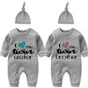 culbutomind Body Bambino Gemelli I Love My Twin Sister Brother Divertenti Body Neonato Regalo Gemella Tutina Manica Corta Bimba Con Cappello