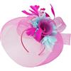 Caprilite Fucsia rosa caldo piuma fiore fascinator cappello velo rete fascia clip Ascot Derby gare matrimonio