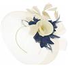 Caprilite Fucsia rosa caldo piuma fiore fascinator cappello velo rete fascia clip Ascot Derby gare matrimonio