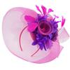 Caprilite Fucsia rosa caldo piuma fiore fascinator cappello velo rete fascia clip Ascot Derby gare matrimonio