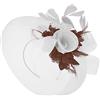 Caprilite Fucsia rosa caldo piuma fiore fascinator cappello velo rete fascia clip Ascot Derby gare matrimonio