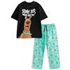 Scooby-Doo! Pigiama da Uomo Nero a Maniche Corte e Gambe Lunghe a Tema, Comodo per la buonanotte | Merchandising Ufficiale