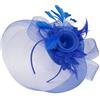 Caprilite Fucsia rosa caldo piuma fiore fascinator cappello velo rete fascia clip Ascot Derby gare matrimonio
