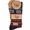 Leo Design 2 paia di calzini in lana norvegese per uomo e donna, lavorati a maglia termica, stile vintage nordico, morbidi e caldi, comodi per Hygge, calzini casual per il freddo, multicolore e traspiranti