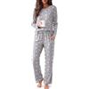 Ekouaer Pigiama Donna Lungo 100% Cotone Pigiama Girocollo Tuta da Casa | Traspirante e Delicato Sulla Pelle, Pantaloni Pigiama con Tasche, Loungewear Leggero per Donna, per Dormire e Tempo Libero