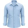 Autsel Camicia Uomo Manica Lunga Slim Fit e Regular - Camicia Elegante Casual Chic per Ufficio, Lavoro e Matrimonio - Tenuta Traspirante Abbottonata per Primavera Estate