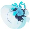 Caprilite Fucsia rosa caldo piuma fiore fascinator cappello velo rete fascia clip Ascot Derby gare matrimonio
