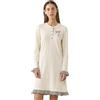 Noidinotte; more than pyjamas Noidinotte - Camicia da Notte Donna Invernale in Caldo Cotone Pied de Poule | Manica lunga con collo a quattro bottoni e rouches, morbida e comoda per il riposo