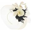 Caprilite Fucsia rosa caldo piuma fiore fascinator cappello velo rete fascia clip Ascot Derby gare matrimonio