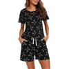 MIA LUCCE Pigiama corto da donna, taglie S-2XL, gatto, M