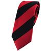 TigerTie - Cravatta sottile di design in seta rosso traffico nero a righe