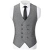Solovedress Tuta da uomo in lana tweed a due file, per matrimonio, grigio., L