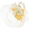 Caprilite Fucsia rosa caldo piuma fiore fascinator cappello velo rete fascia clip Ascot Derby gare matrimonio