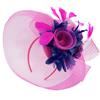 Caprilite Fucsia rosa caldo piuma fiore fascinator cappello velo rete fascia clip Ascot Derby gare matrimonio