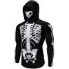 Duohropke Felpa con cappuccio da uomo Cyberpunk Ninja, con maschera, a maniche lunghe, sportiva, slim fit, per costume di Halloween, teschio, biker