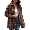 Zontroldy Camicetta da Donna in Flanella a Quadri con Bottoni a Maniche Lunghe, Casual, Oversize, Earthen, S