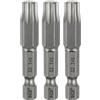 QUARKZMAN 3Pz T45 Punte Cacciaviti Torx 2 (50mm) L Set Precisione | Gambo Esagonale 1/4, Magnetiche, Senza Foro, Antimanomissione, a Stella a 6 Punte, in Acciaio S2, per Uso Industriale