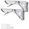 Cycayit 2 Staffe Pieghevoli per Mensole, 40 cm, Portata 95 kg, Acciaio Inox | Blocco a 90° e design pieghevole per un supporto da parete stabile e salvaspazio per mensole, tavoli e piani di lavoro.