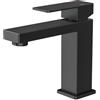 FORIOUS Rubinetto Bagno, Miscelatore Lavabo Monocomando | Altezza Bocca 100 mm, Miscelatore Nero, Ideale per il Bagno e Toilette degli Ospiti