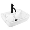 Rea - Lavabo Da Appoggio Altea Cloudy In Ceramica,Grigio, Rettangolare 45,5X36X12cm