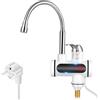 LIFEJXWEN Rubinetto per acqua calda istantanea da 3000 W, 220 V, rubinetto elettrico con display digitale a LED, rubinetto elettrico a caldo e freddo in acciaio inox girevole a 360°