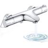 Bevankly - Rubinetto Miscelatore Termostatico per Vasca da Bagno e Doccia, con Valvola Anti-scottatura, con Valvola di Controllo Antiscottatura, in Ottone, 180 mm