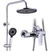 KeeGone Sistema doccia con rubinetto - Soffione a pioggia con rubinetto (26 cm) e doccetta tripla - Set doccia completo
