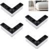 UFURMATE 4 piedini regolabili per divano, in plastica nera, per esterni, impermeabili, resistenti, a forma di L, per comò e letto (8 x 8 cm)