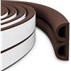 HOGARLAX Guarnizione Porta e Guarnizione Finestra Adesiva, Profilo D, 12m (Marrone) | D: 9×6 mm. Fessure: 3-6 mm. Guarnizione adesiva. Isolamento termico e acustico. Contro gli spifferi. Risparmio energetico