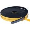 SHOCHX Paraspifferi per porte e finestre, 2 rotoli da 10 mm (larghezza) x 6 mm (spessore), nastro isolante autoadesivo, lunghezza totale 10 m, nero