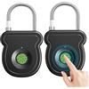 GOEDCH 2 lucchetti intelligenti per impronte digitali: 0.5s sblocco tipo C con chiave USB, piccolo lucchetto intelligente per armadietto, palestra, ufficio, casa, giardino, armadietto