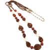 TOVINANNA Collana Lunga da Donna in Resina e Lega Marrone Stile Boho Vintage Perline Leggere e Catena Regolabile per Feste Estive e Spiagge