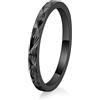 Grewod Anello Donna Acciaio Inossidabile Scolpito a Stella 2mm | Gioielli Fedi Nuziali