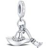 BOIGEGU Ciondolo in argento Sterling per braccialetti e collane Pandora | Ciondolo in argento 925 per Halloween, vintage, zucca, scheletro, teschio, ragno, fantasma, cappello da strega, perline