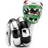 BOIGEGU Ciondolo in argento Sterling per braccialetti e collane Pandora | Ciondolo in argento 925 per Halloween, vintage, zucca, scheletro, teschio, ragno, fantasma, cappello da strega, perline