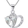 Uloveido, pendente per collana a forma di cuore doppio con cristalli, da donna, regalo di bigiotteria, 2018 N673