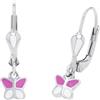 AMOR - Orecchini Bambini - Unisex in Argento 925 - Orecchino Pendente a Farfalla - AMR-EG0006