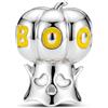 BOIGEGU Ciondolo in argento Sterling per braccialetti e collane Pandora | Ciondolo in argento 925 per Halloween, vintage, zucca, scheletro, teschio, ragno, fantasma, cappello da strega, perline