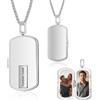 Dacomfy Collana Foto Uomo Personalizzata Incisione Testo Ciondolo Nome Medaglione Immagine Gioiello Regalo Marito Papà Fidanzato Figlio Famiglia Anniversario Compleanno San Valentino Festa