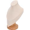 ZAICOLER Espositore per Collane, Espositore per Collane Espositori per Collane Porta Collane Multiuso Elegante Busto per Gioielli in Legno per la Fiera della Gioielleria Domestica (Beige)