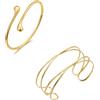 DINGFENG 2 braccialetti per la parte superiore del braccio per ragazze e donne, braccialetto regolabile per la parte superiore del braccio, bracciali aperti, stile minimalista, punk semplice, a
