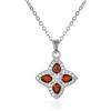 namana Collana Donna Quadrifoglio Argento con Cristalli 15 mm