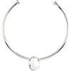 Breil, Collana Donna in Acciaio Lucido, Ciondolo Removibile Pietra Levigata | Collezione Petra, Rigida, Circonferenza 120 mm, Idea Regalo Donna